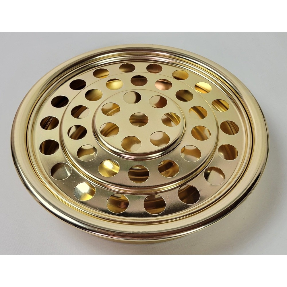 Revell-Ware RW 500 AB Brass Tone Aluminum Communion Tray & Insert Set USA